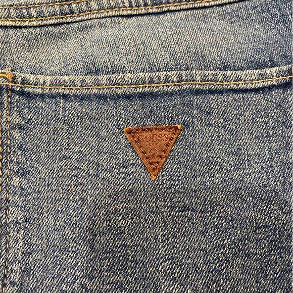 Guess Jean Shorts Embroidered Peek-a-boo Size 27 - Picture 9 of 11